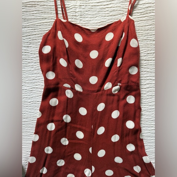 Zara Burnt Orange and White Polka Dot Jumpsuit - Picture 3 of 13